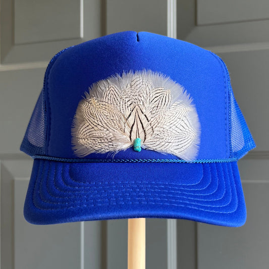 Cobalt Cloud #001 Feather Trucker Hat