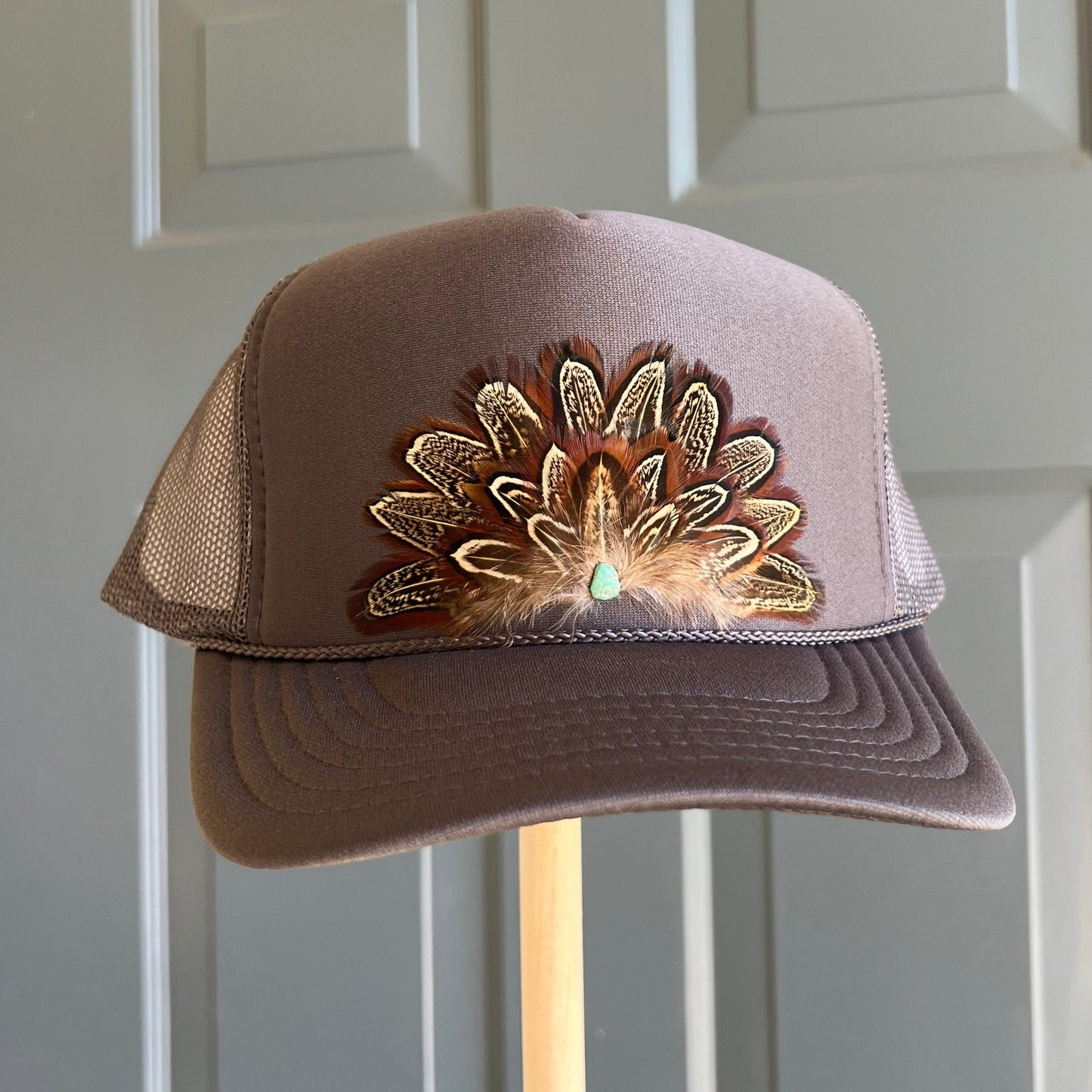 Charcoal Roam Feather Trucker Hat