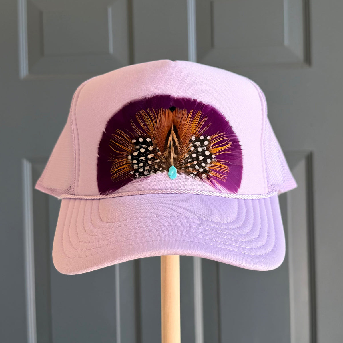 Lavender Geaux Tigers Feather Trucker Hat