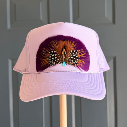 Lavender Geaux Tigers Feather Trucker Hat