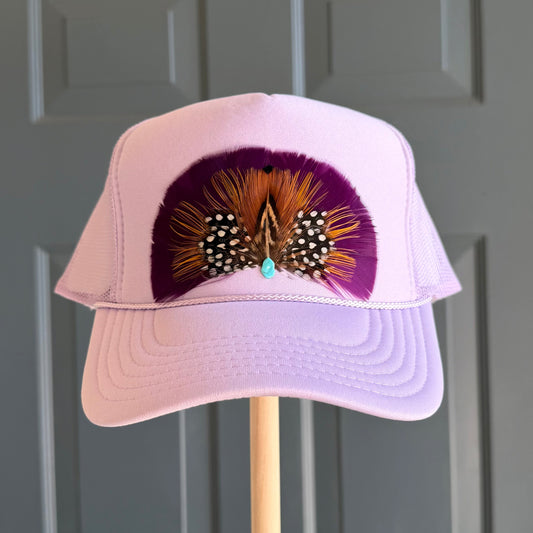 Lavender Geaux Tigers Feather Trucker Hat