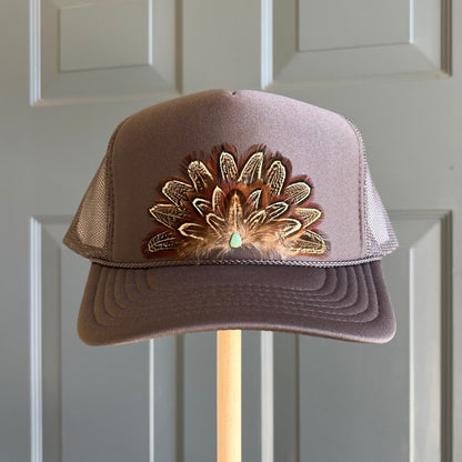 Charcoal Roam Feather Trucker Hat