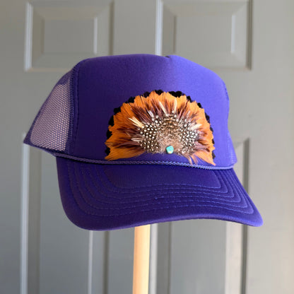 Purple Tigers Feather Trucker Hat
