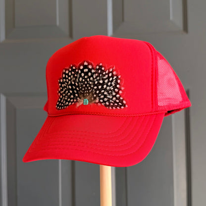 Cajun Polka Dots Feather Trucker Hat