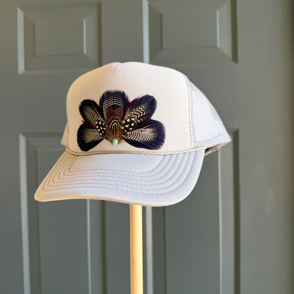 Silver Prowler Feather Trucker Hat