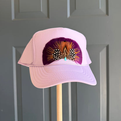 Lavender Geaux Tigers Feather Trucker Hat