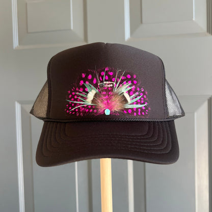 Black Fandango Feather Trucker Hat
