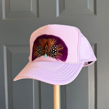 Lavender Geaux Tigers Feather Trucker Hat