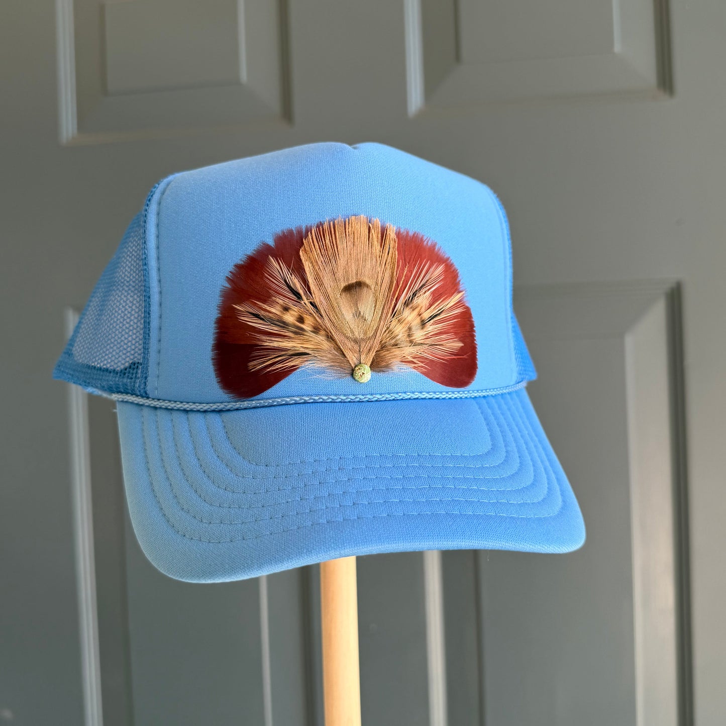 Blue Sedona Feather Trucker Hat