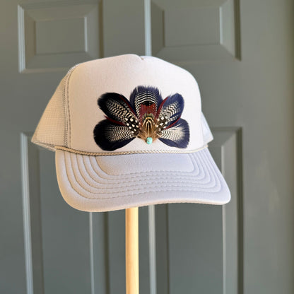 Silver Prowler Feather Trucker Hat