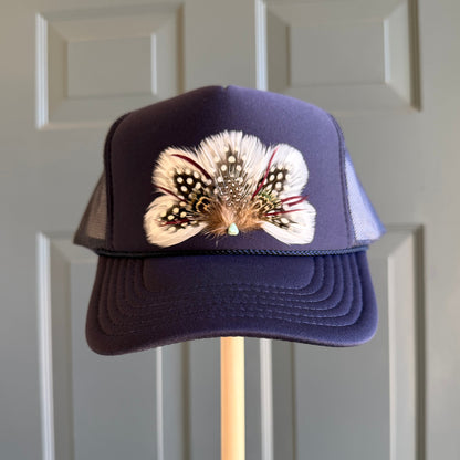 Navy Varsity Feather Trucker Hat