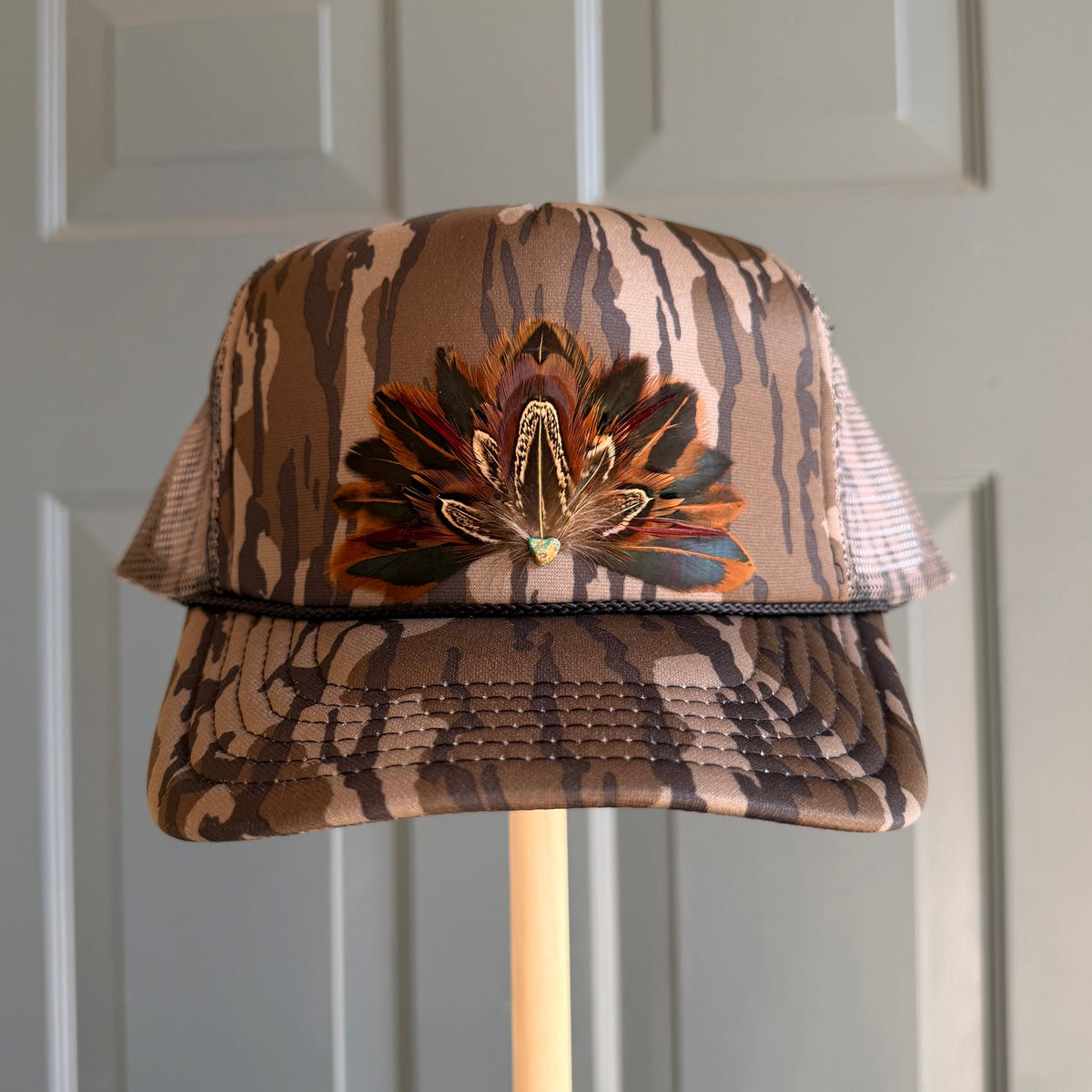 Mossy Oak Camo Feather Trucker Hat