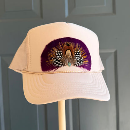 Beige Geaux Tigers Feather Trucker Hat