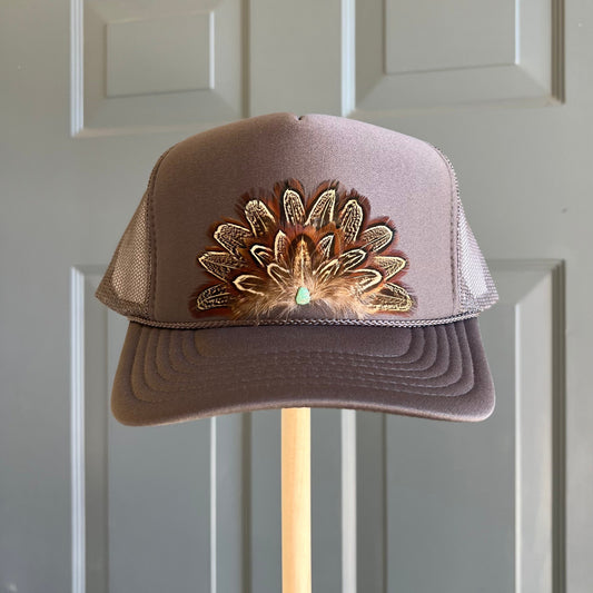 Charcoal Roam Feather Trucker Hat