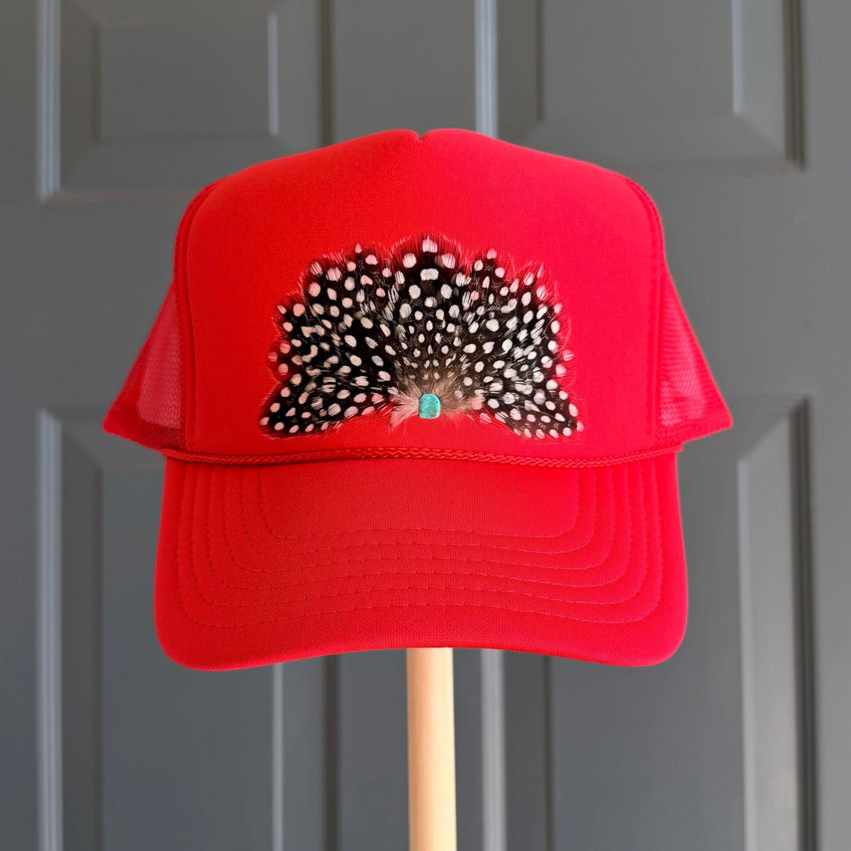 Cajun Polka Dots Feather Trucker Hat