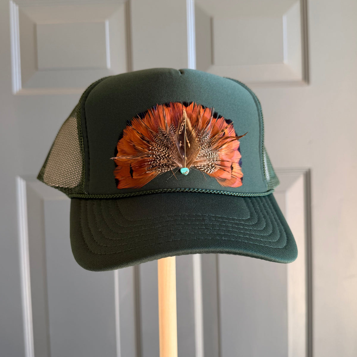 Hunter Green Copper Feather Trucker Hat