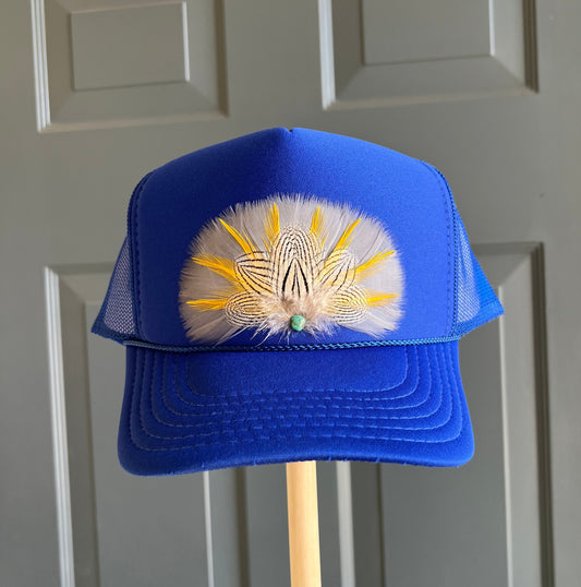 Royal Sunray Feather Trucker Hat