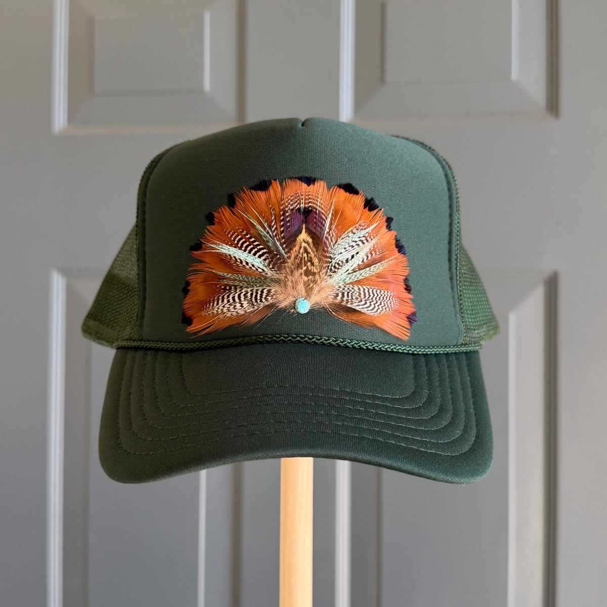 Forest Green Flyover Feather Trucker Hat
