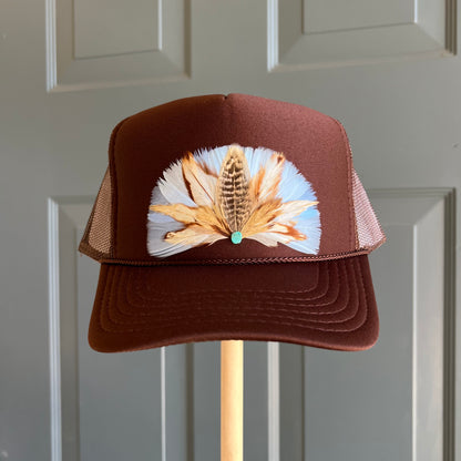 Dulce Sky Feather Trucker Hat