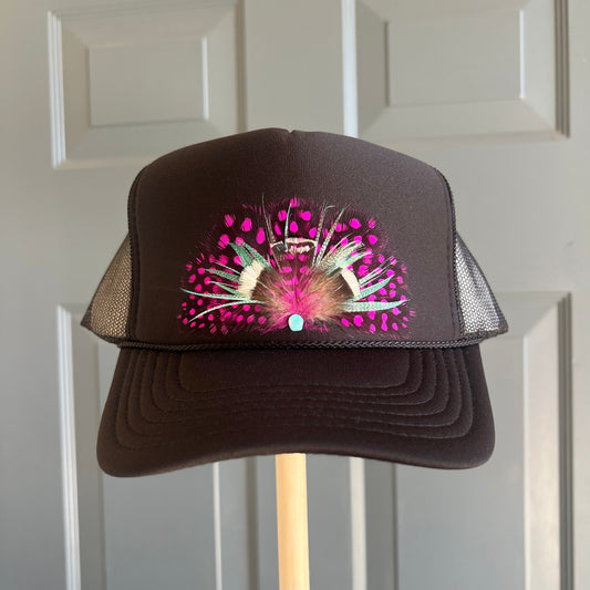 Black Fandango Feather Trucker Hat