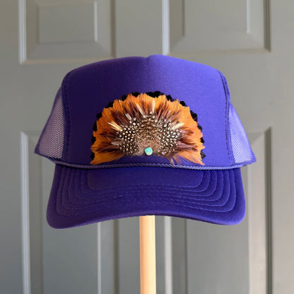 Purple Tigers Feather Trucker Hat