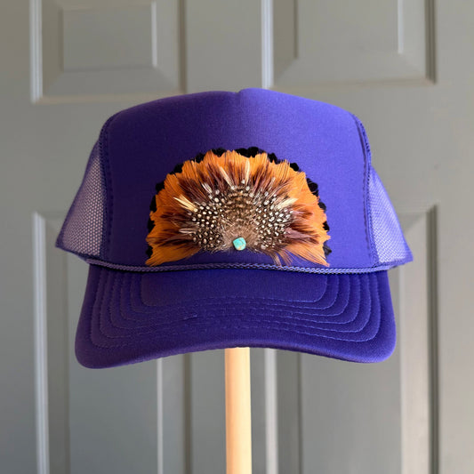 Purple Tigers Feather Trucker Hat