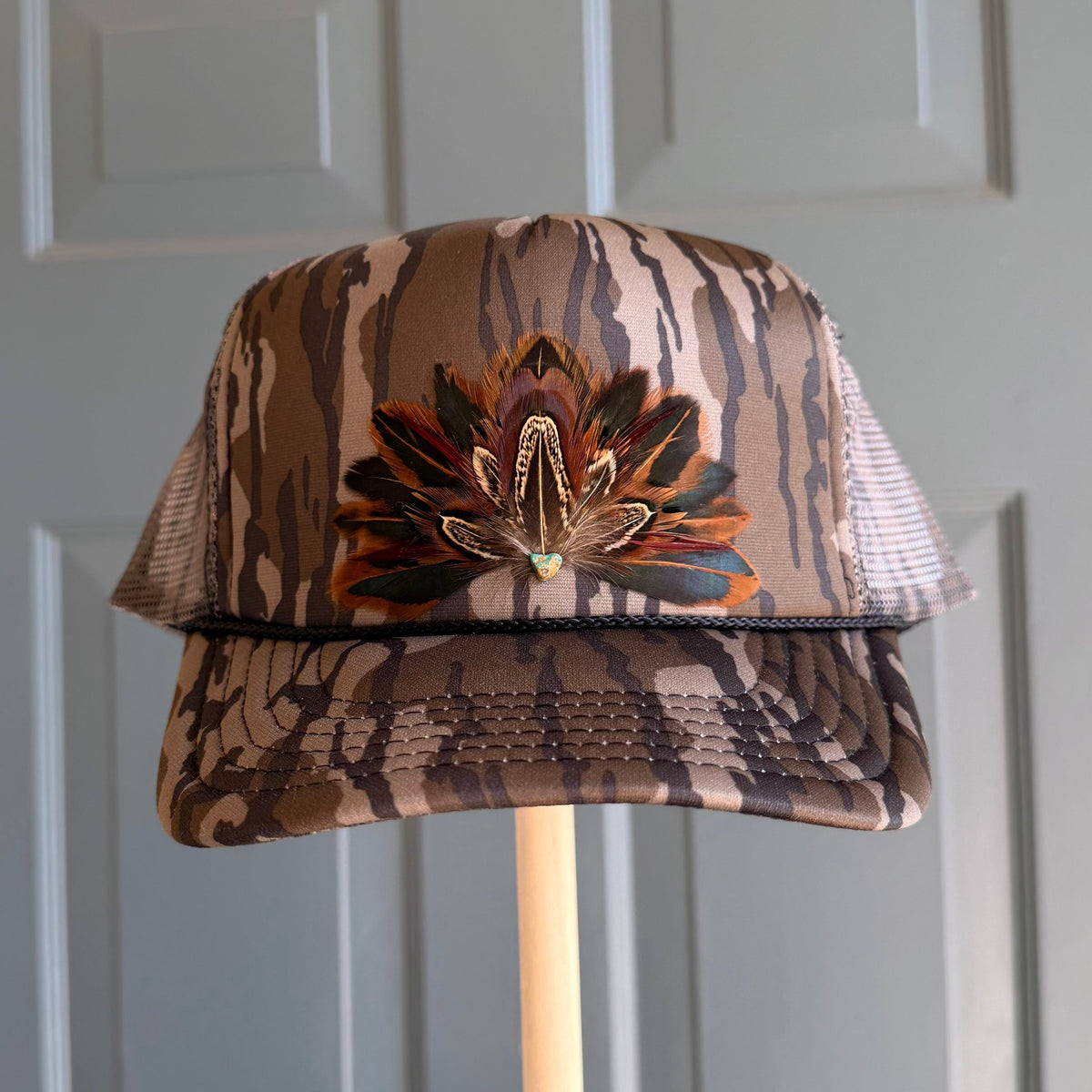 Mossy Oak Camo Feather Trucker Hat