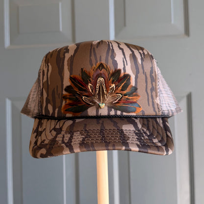 Mossy Oak Camo Feather Trucker Hat