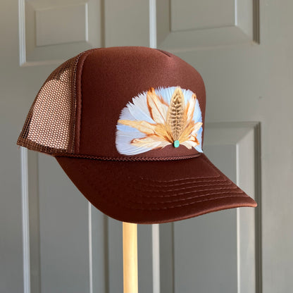 Dulce Sky Feather Trucker Hat