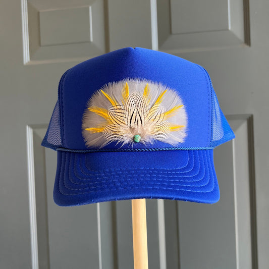 Royal Sunray Feather Trucker Hat