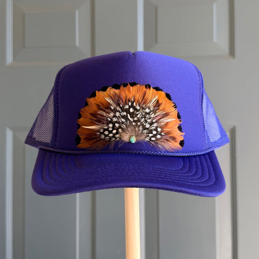 Purple Tigers Feather Trucker Hat