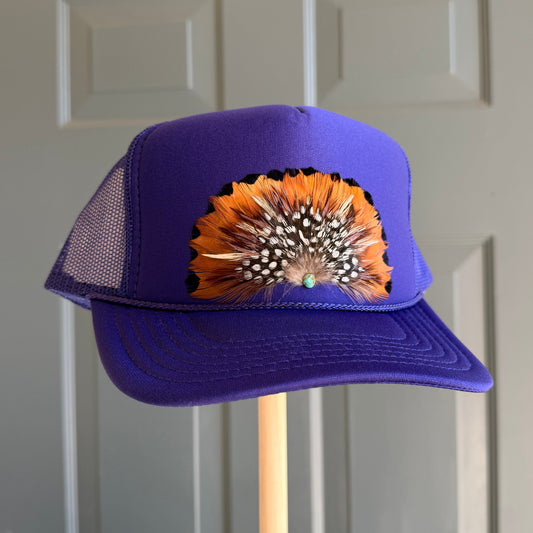 Purple Tigers Feather Trucker Hat