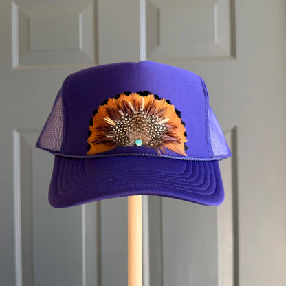 Purple Tigers Feather Trucker Hat