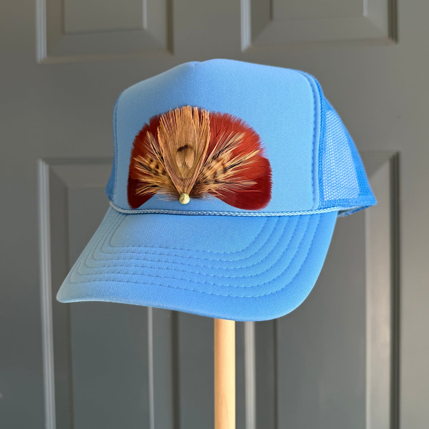 Blue Sedona Feather Trucker Hat