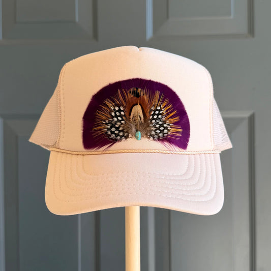 Beige Geaux Tigers Feather Trucker Hat