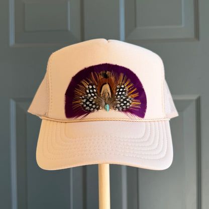 Beige Geaux Tigers Feather Trucker Hat
