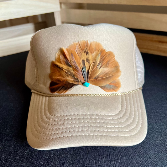 Driftwood Khaki Feather Trucker