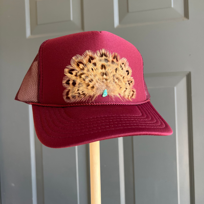 Palomino Maroon #002 Feather Trucker Hat
