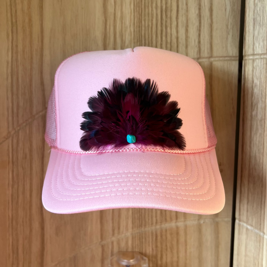 Pink Deep Feather Trucker